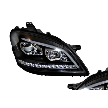 Faros Delanteros Luz De Dia Mercedes W164 05-08 Intermitente Secuencial Led Black