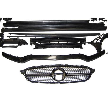 Kit De Carrocería Mercedes W205 4P 2014-2021 Look C63 2019 Diamond