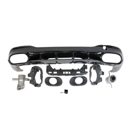 Difusor Trasero Mercedes W118 CLA Look A35 Negro Brillo