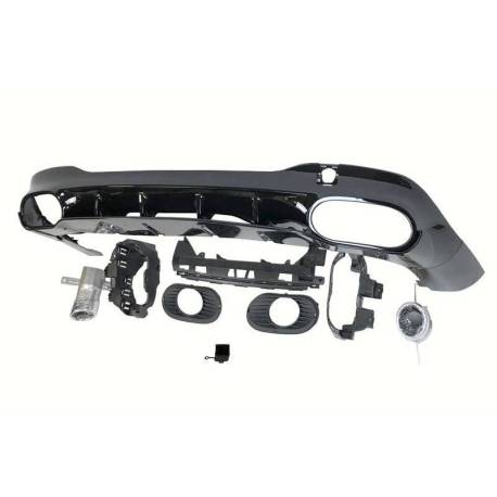 Difusor Trasero Mercedes W118 CLA Look A35 Negro Brillo