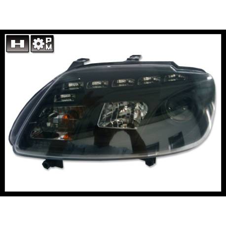 Faros Delanteros Luz De Dia Volkswagen Touran '03 / Caddy '05 Black