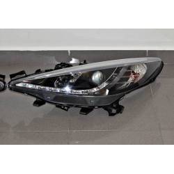 Faros Delanteros Luz De Dia Peugeot 207 Black