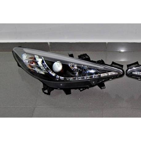 Faros Delanteros Luz De Dia Peugeot 207 Black