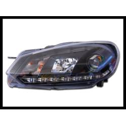 Faros Delanteros Luz De Dia Real Volkswagen Golf 6 09-12 Black