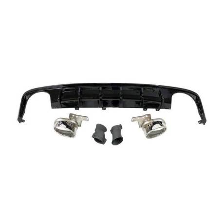 Difusor Trasero Audi A6 / A6 Avant C8 19-21 Look RS6 Negro brillante