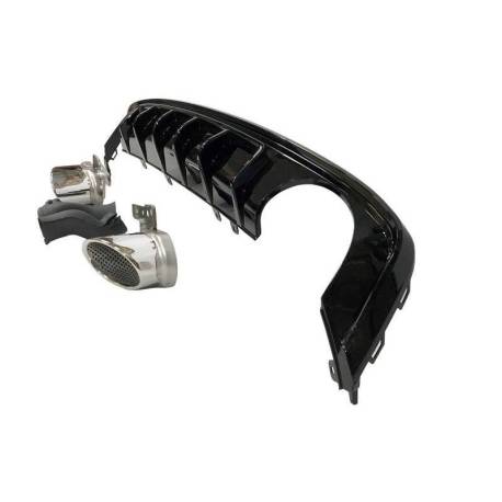 Difusor Trasero Audi A6 / A6 Avant C8 19-21 Look RS6 Negro brillante