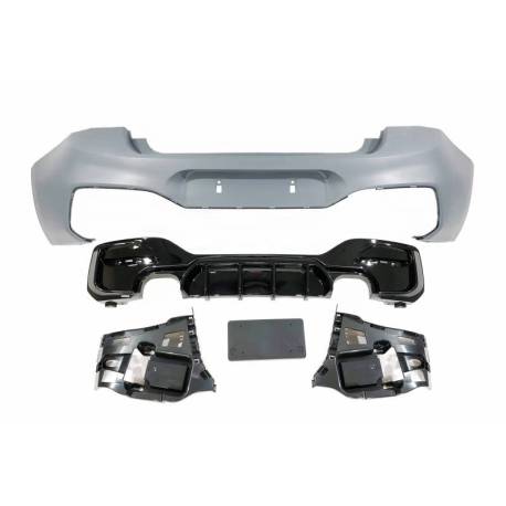 Paragolpes Trasero BMW F20 /F21 LCI 15-18 Look Performance 2 Salidas doble Brillante Negro