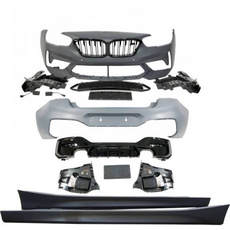 Kit De Carrocería BMW F20 LCI Look M2C 2 Salidas doble Brillante Negro