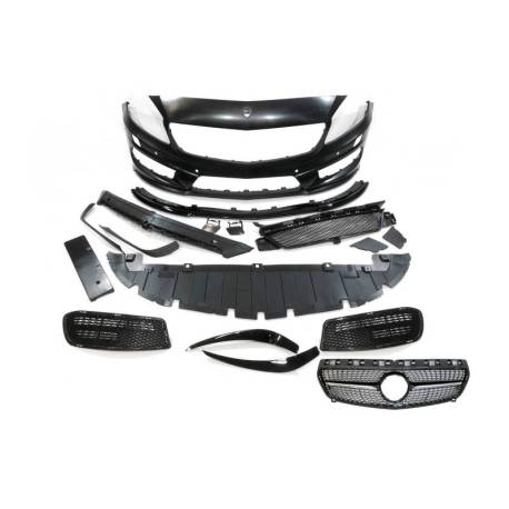 Paragolpes Delantero Mercedes W176 2012-2015 A45 Look AMG Parrilla Con Sensores