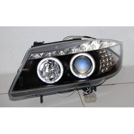 Faros Delanteros Luz De Dia BMW E90 05-08 Black Intermitente Led