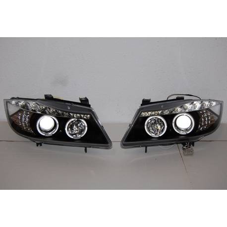 Faros Delanteros Luz De Dia BMW E90 05-08 Black Intermitente Led