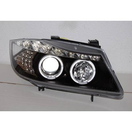 Faros Delanteros Luz De Dia BMW E90 05-08 Black Intermitente Led