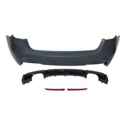 Paragolpes Trasero BMW F31 Look M Performance 2 Salidas doble Brillante Negro