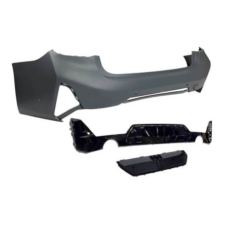 Paragolpes Trasero BMW G20 LCI 2023+ look M-Performance Brillante Negro