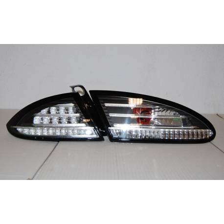 Pilotos Traseros Seat Leon '05-'08 Led Black/Chrome Intermitente Led