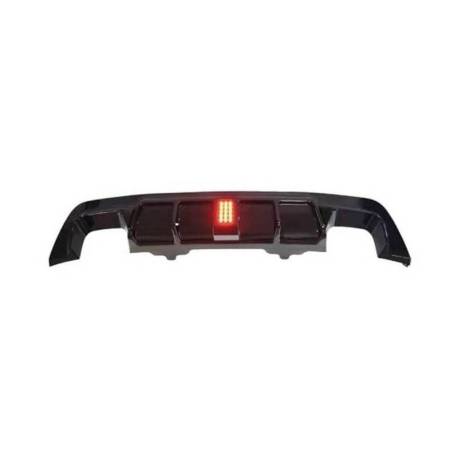 Difusor Trasero BMW E60 look M Performance Brillante Negro Luz de freno led