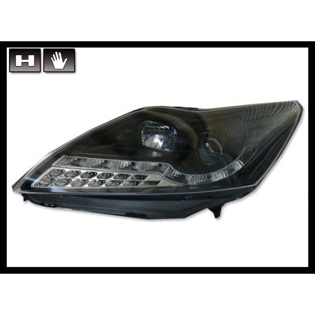 Faros Delanteros Luz De Dia Ford Focus 2008, Intermitente Led, Black