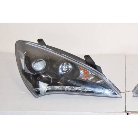 Faros Delanteros Hyundai Genesis 2P 08-11, Black, Luz De Dia