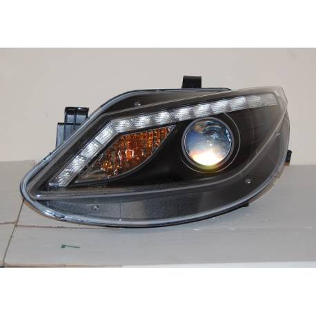 Faros Delanteros Seat Ibiza 09 Luz Dia Black Interm. Led