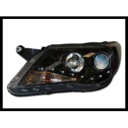 Faros Delanteros Volkswagen Tiguan 07 Luz Dia Black