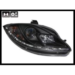 Faros Delanteros Seat Leon 05-08 Black Luz De Dia Real