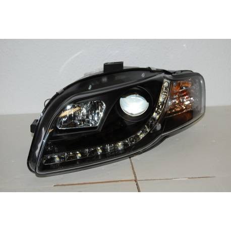 Faros Delanteros Luz De Dia Audi A4 '05-08 Black