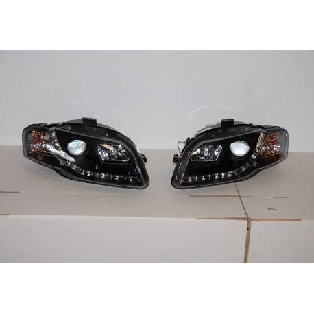 Faros Delanteros Luz De Dia Audi A4 '05-08 Black