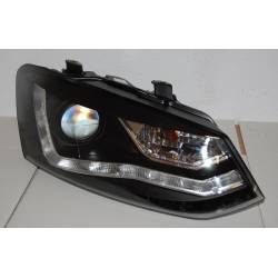 Faros Delanteros Volkswagen Polo 09 Luz Dia Black