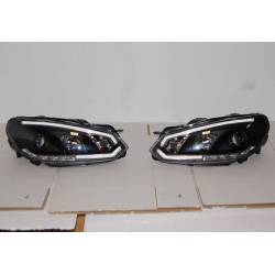 Faros Delanteros Luz De Dia Real Volkswagen Golf 6 2009-2012 Black