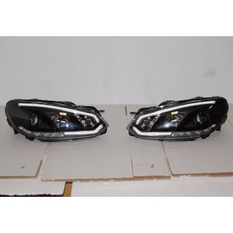 Faros Delanteros Luz De Dia Real Volkswagen Golf 6 2009-2012 Black