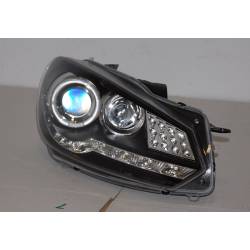 Faros Delanteros Luz De Dia Volkswagen Golf 6 09-13 Black Int. Led