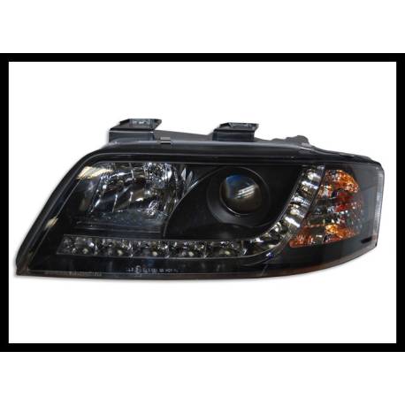 Faros Delanteros Luz De Dia Audi A6 '99-00 Black