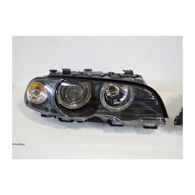 Faros Delanteros Ojos De Angel BMW E46 '99-02 2P. Black - AGM Performance