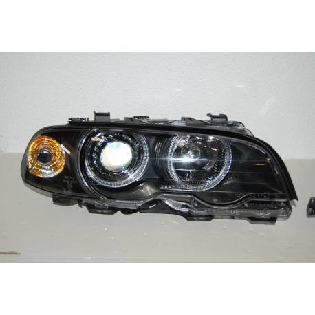 Faros Delanteros Ojos De Angel BMW E46 '99-02 2P. Black