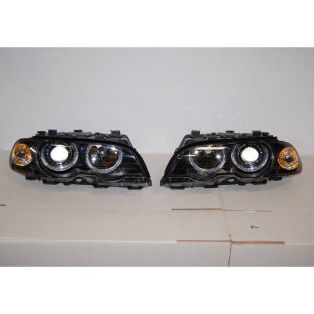 Faros Delanteros Ojos De Angel BMW E46 '99-02 2P. Black