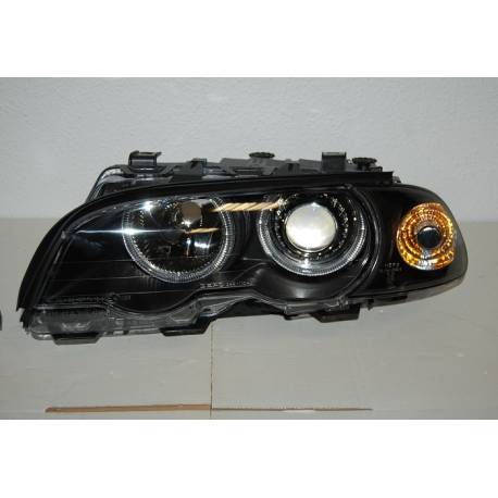 Faros Delanteros Ojos De Angel BMW E46 '99-02 2P. Black