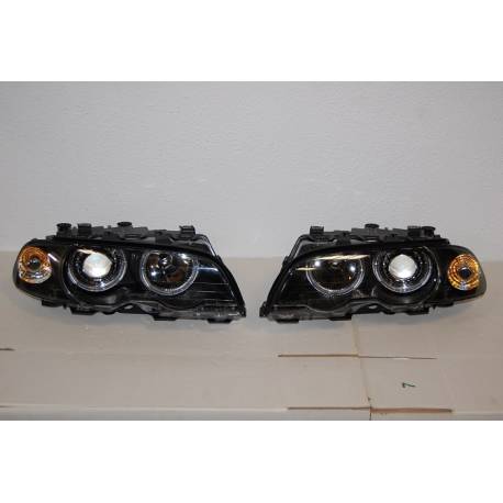 Faros Delanteros Ojos De Angel BMW E46 '99-02 2P. Black